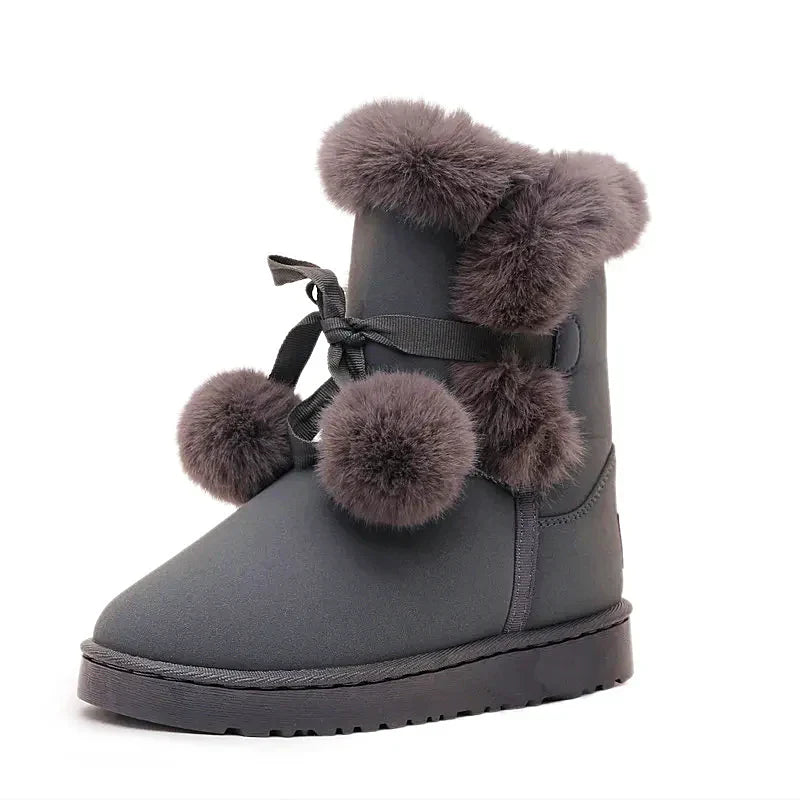 Women - Winter Boots - Elegant Pompon Design - Warm & Stylish Cold Weather Footwear