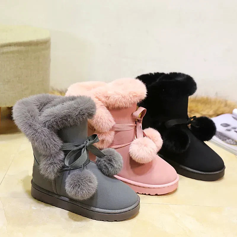 Women - Winter Boots - Elegant Pompon Design - Warm & Stylish Cold Weather Footwear