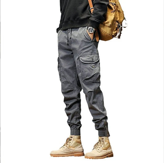 Men - Cargo Trousers - Durable Cotton Blend - Stylish Outdoor Pants for Adventure & Comfort