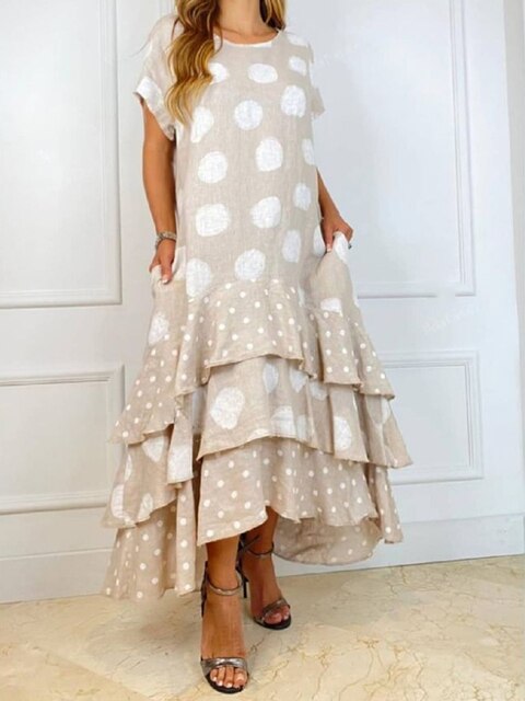 Boho dress with polka dot print