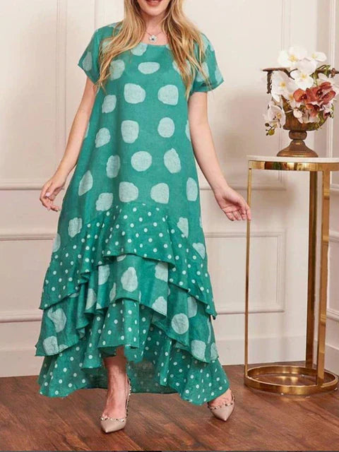 Boho dress with polka dot print