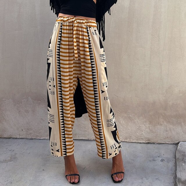 Geometric printed trousers