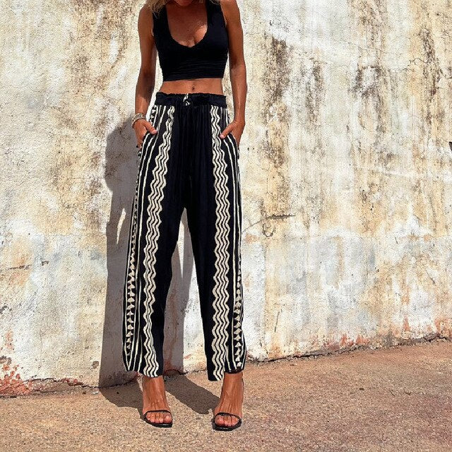 Geometric printed trousers