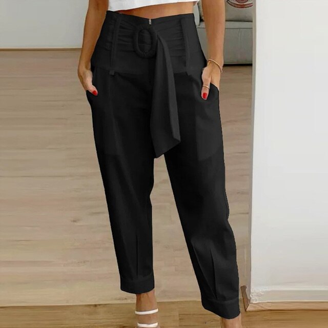 Pencil trousers with lacing