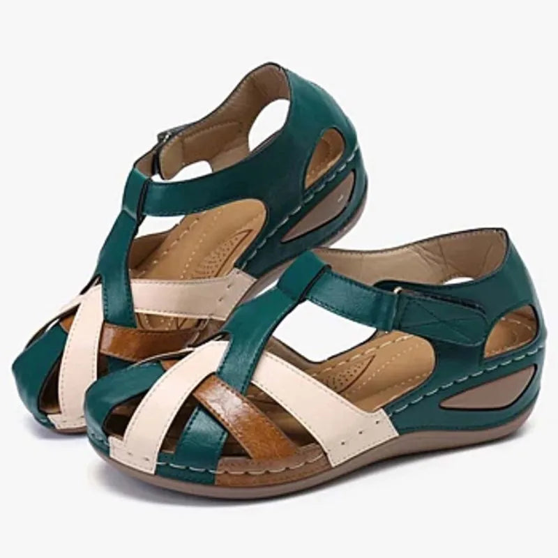 Summer sandals with a low heel