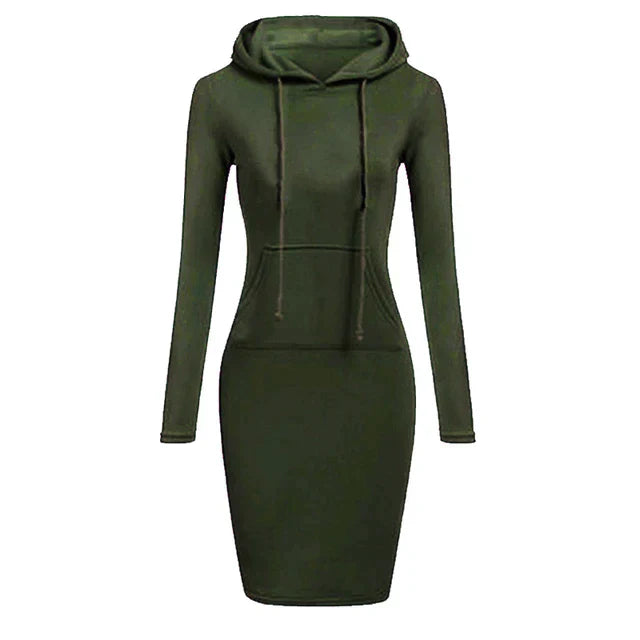 Sweatshirt dress with hood