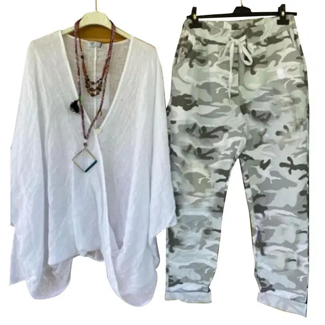 Half sleeve blouse and trousers sets