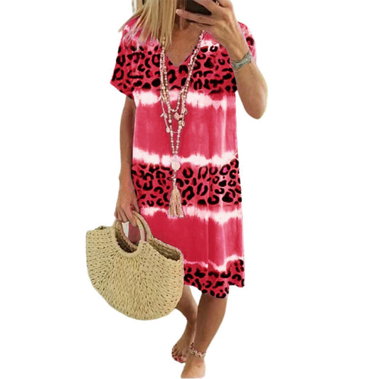 Dress with leopard pattern