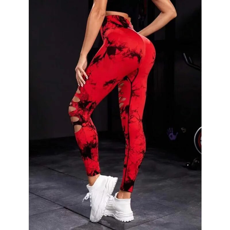 Women's Cropped Tie Dye Fitness Leggings