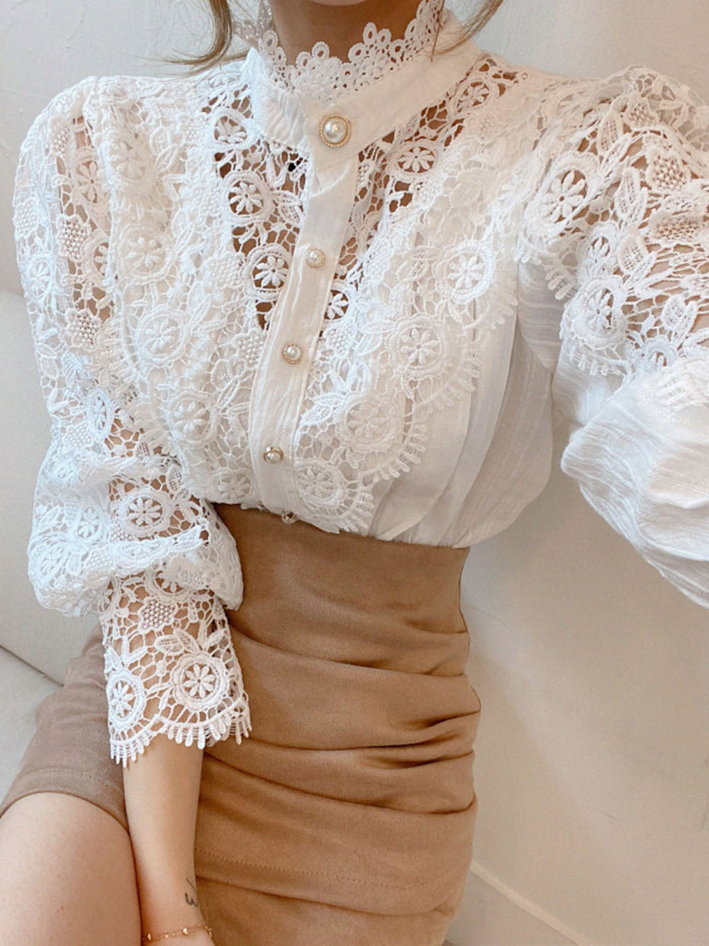 Stylish lace blouse for chic women