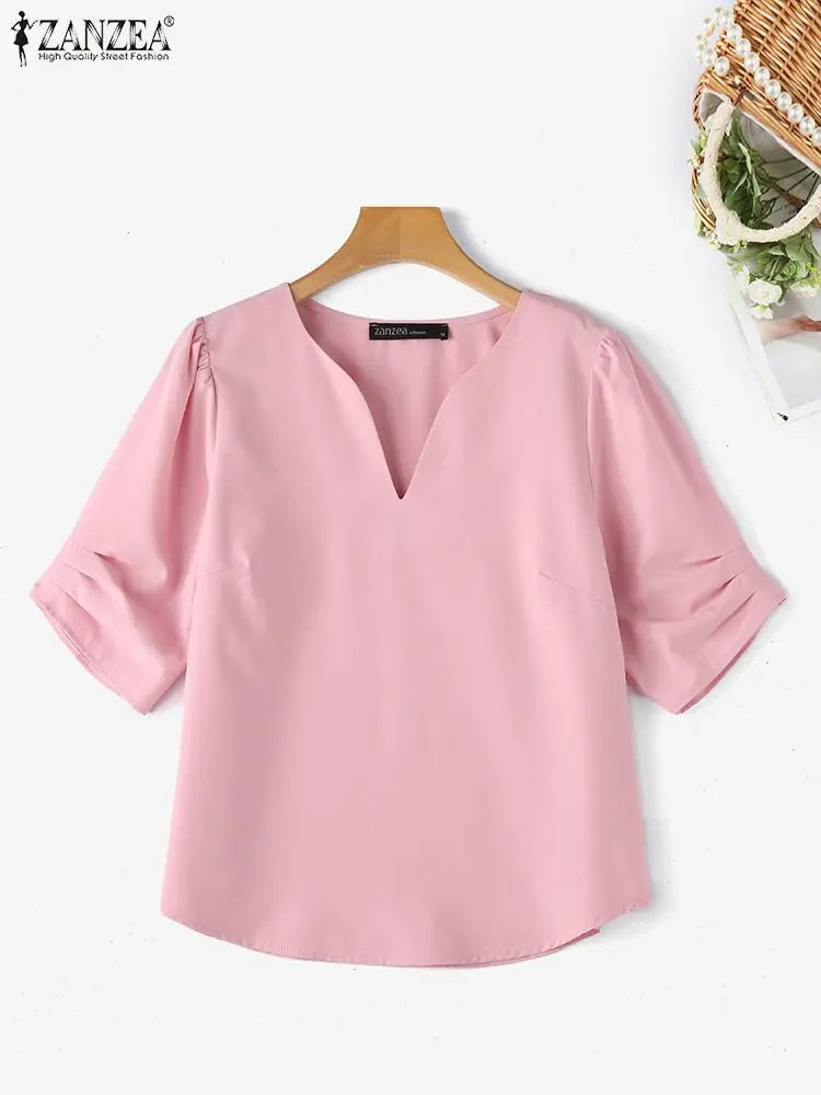 Elegant blouse with V-neck