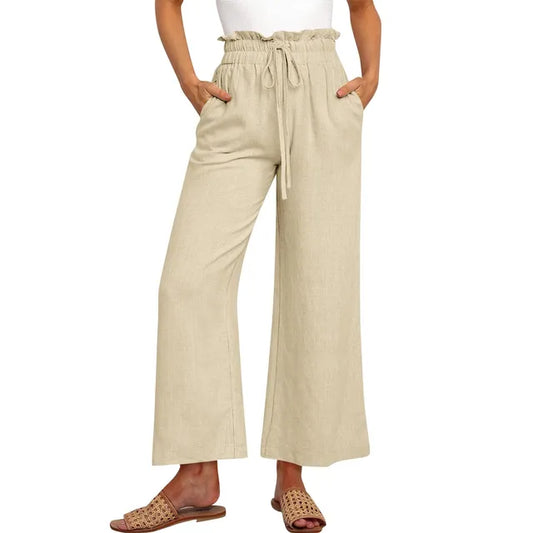 High-waisted trousers