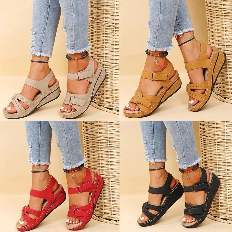 Summer wedge sandals