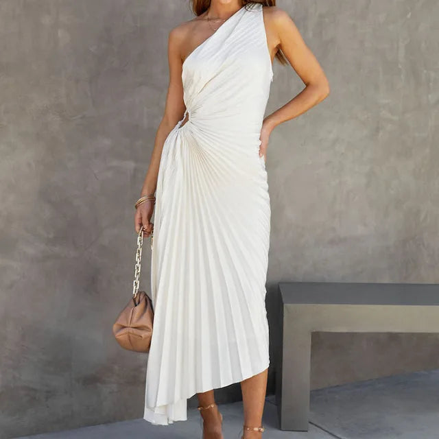 Dress With Irregular Pleats