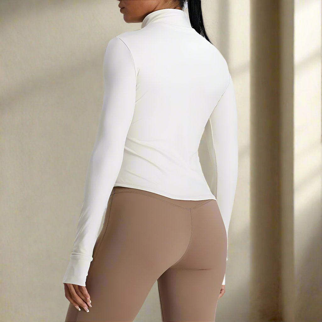 Tight fitting long sleeve yoga shirt