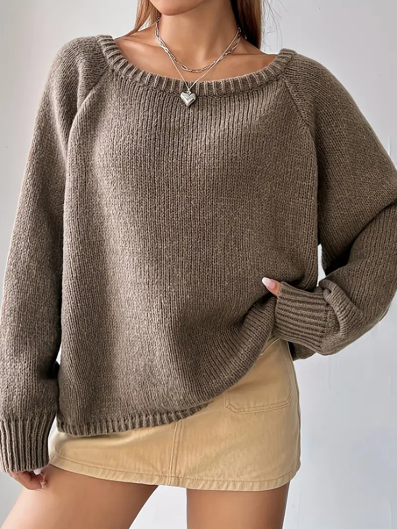 Knitted off-shoulder jumper