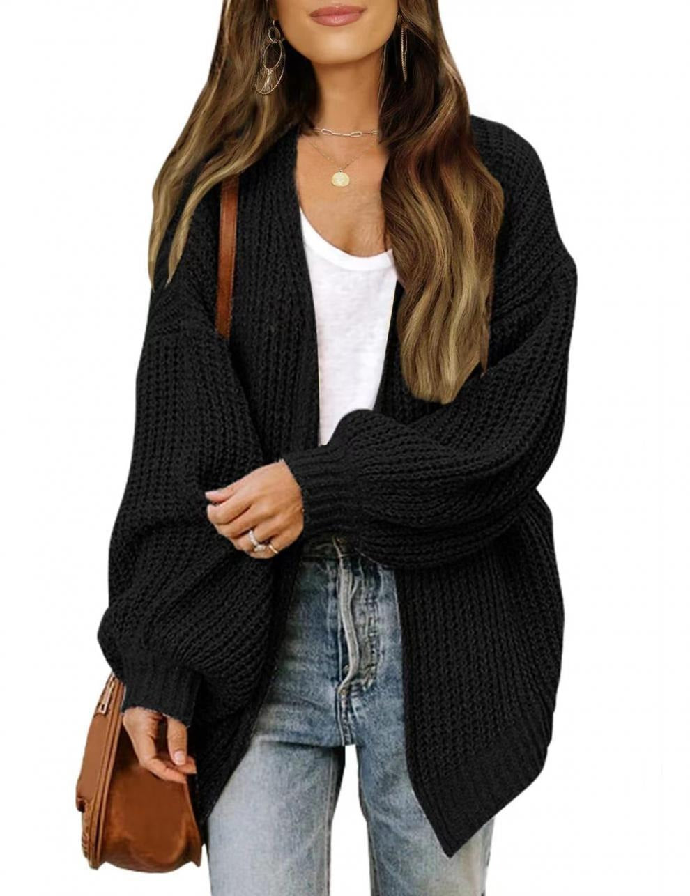 Women - Loose Knit Cardigan - Soft and Cozy Knitwear - Ideal for Layering