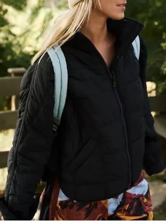 Padded jacket with stand-up collar