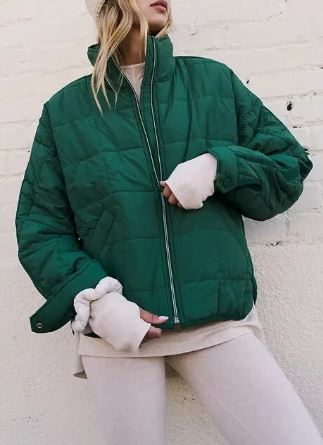 Padded jacket with stand-up collar