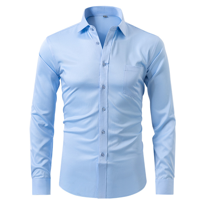 Men - Anti-Crease Shirt - Wrinkle-Resistant Fabric - Stylish Everyday Comfort