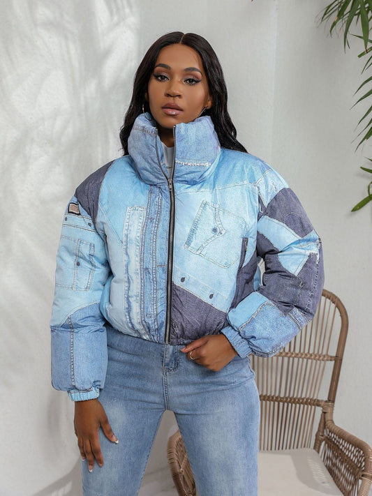 Women Denim Coat - Stylish Cotton Jacket - Comfortable Everyday Wear - Trendy Denim Outerwear