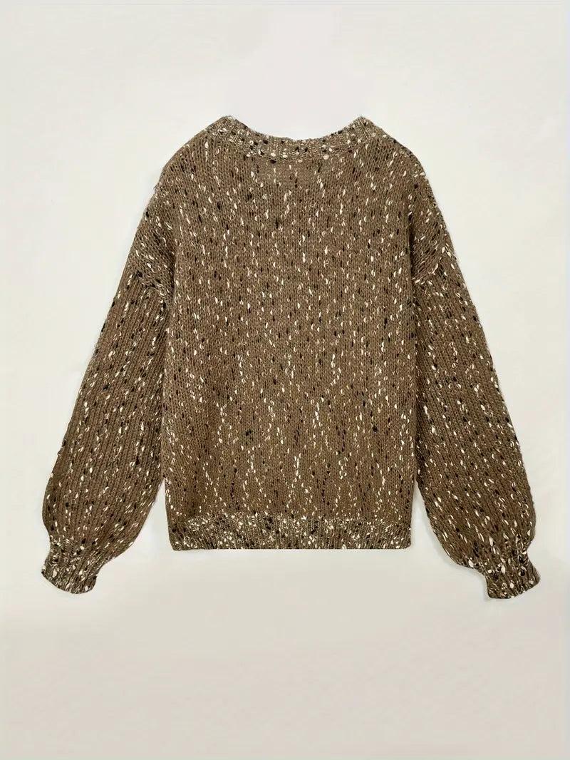 Knitted jumper with round neck