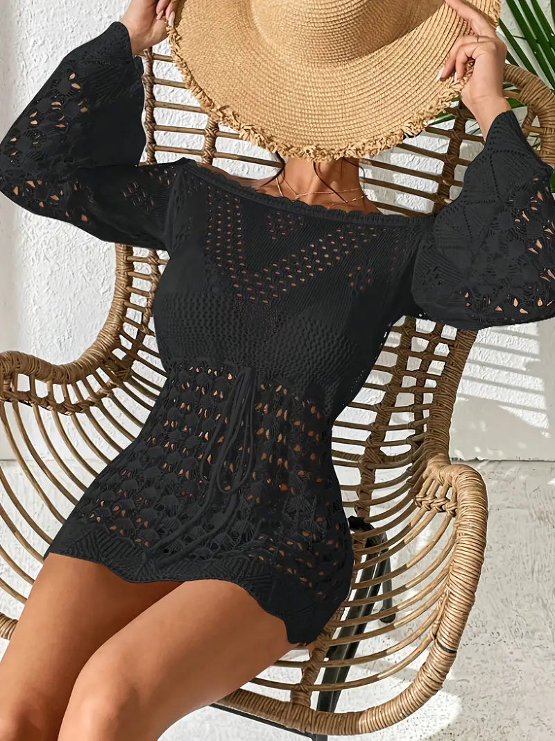 Beach Fashion Flared Mini Dress With Close-Fitting Waist