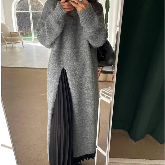 Women - Jumper Dress - Cozy Winter Style - Casual and Fashionable Fashion