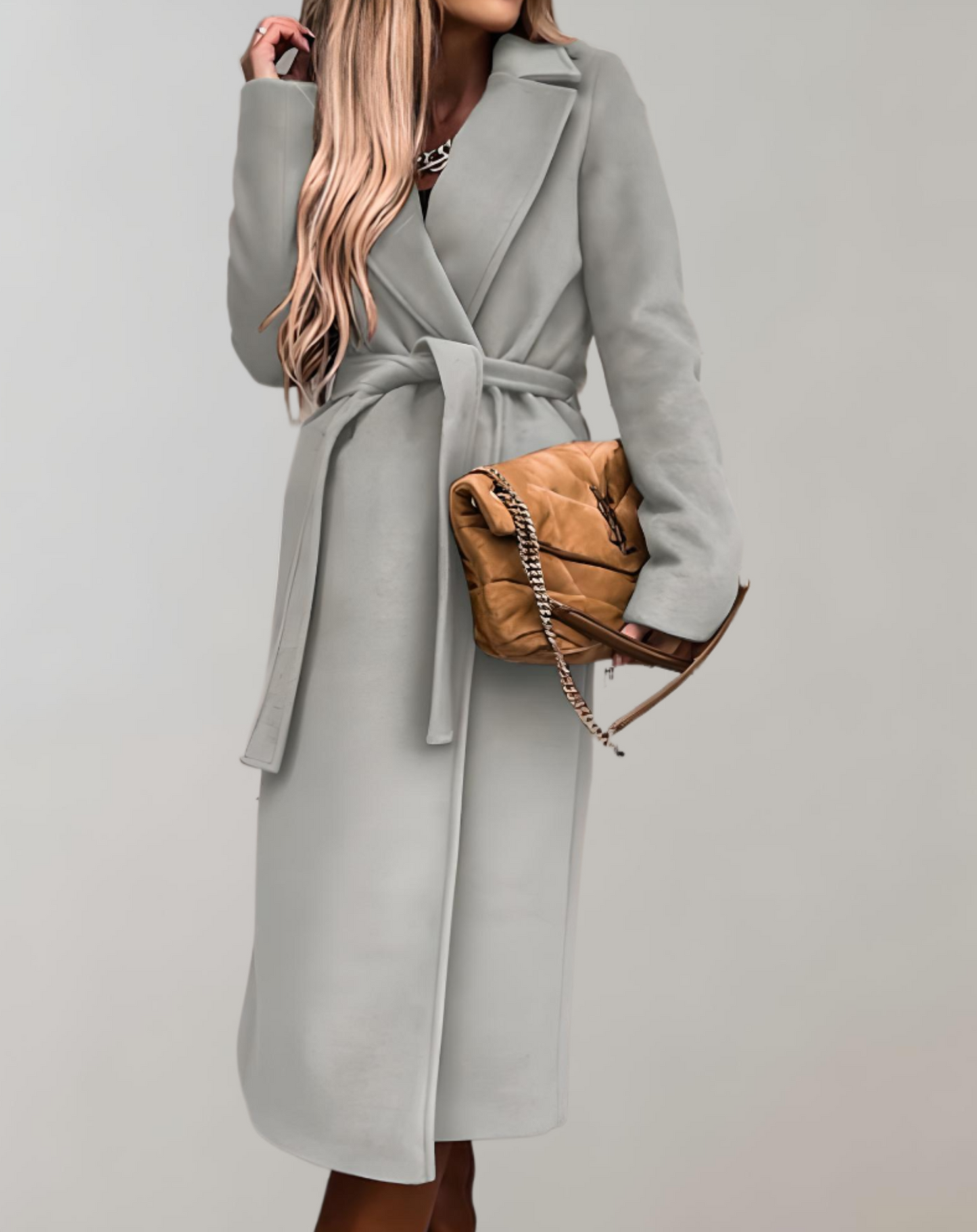 Long Autumn Jacket For Women With Jacket With Belt