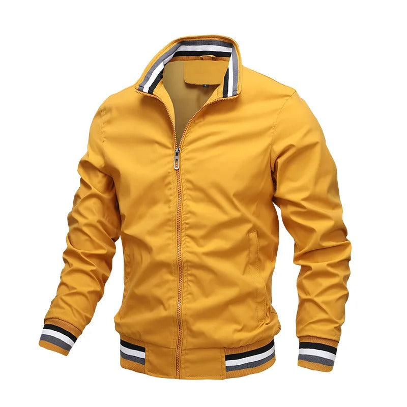 Sporty striped men's interim jacket