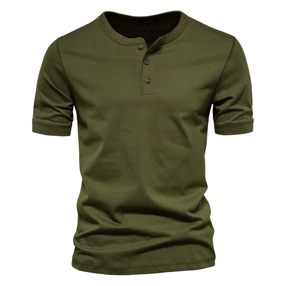 Stylish Cotton Men's Collar T-shirt