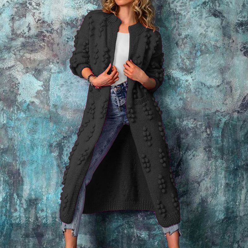 Women's Long Jumper Coat - Cozy Drum Wave Style - Stylish Outerwear for Ultimate Comfort