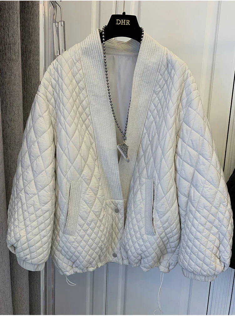 Women - Quilted Jacket - Cotton Retro Style - Fashionable and Comfortable Outerwear