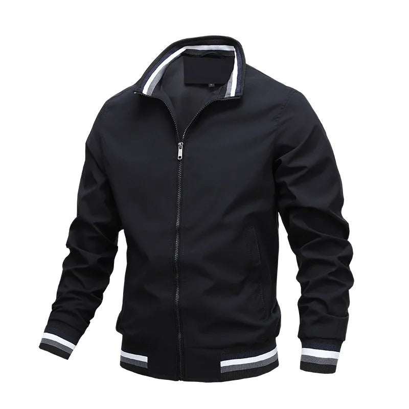 Sporty striped men's interim jacket