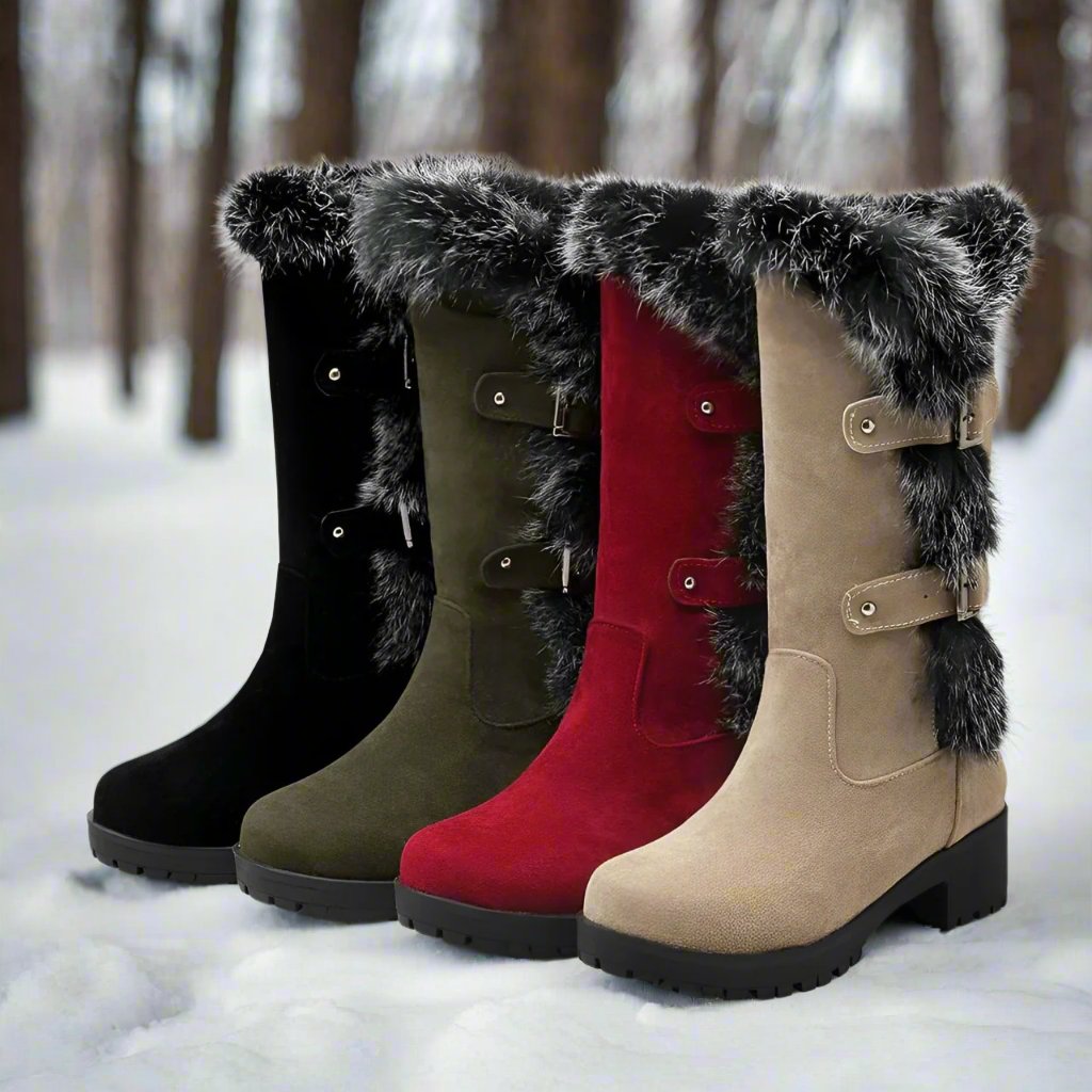 Women - Snow Boots - Stylish Suede - Cozy Chic Winter Footwear for Ultimate Comfort