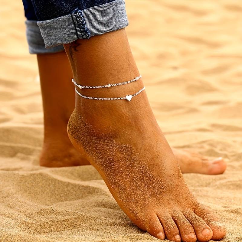 Two-layer heart anklet