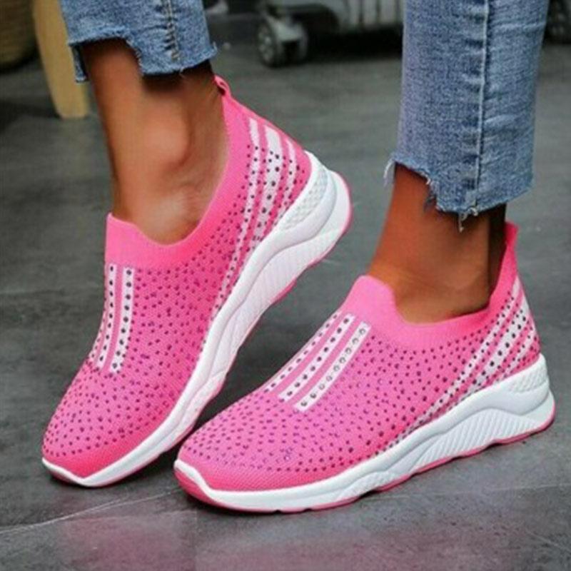 Ladies slip-on rhinestone shoes