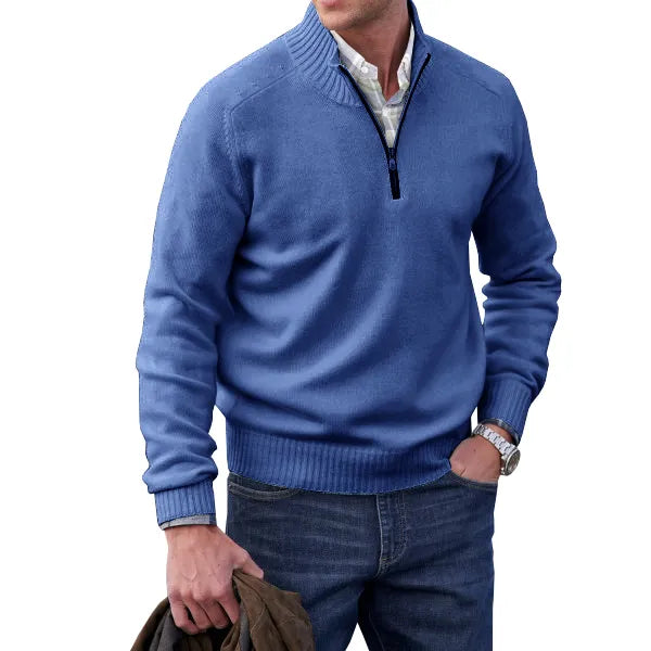 Cashmere pullover with zip