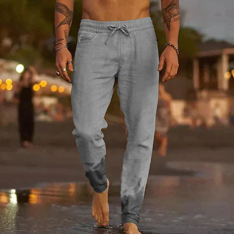 Relaxed linen men's trousers