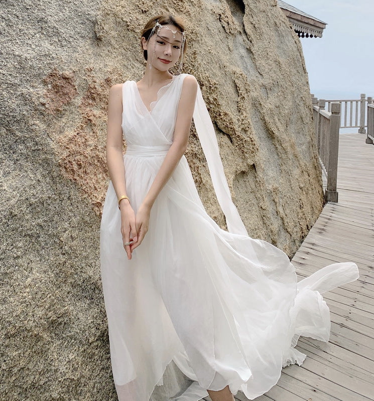 Stylish Fairy Seaside Travel Elegant Beach Dress