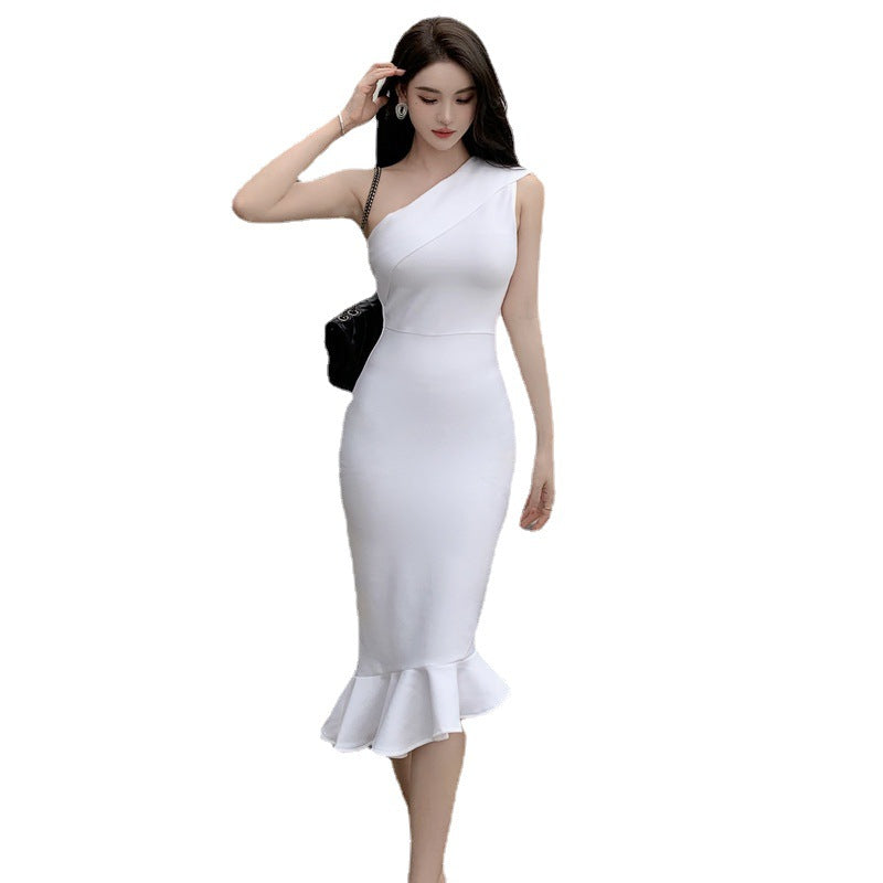 Young Elegant Graceful One Shoulder Dress