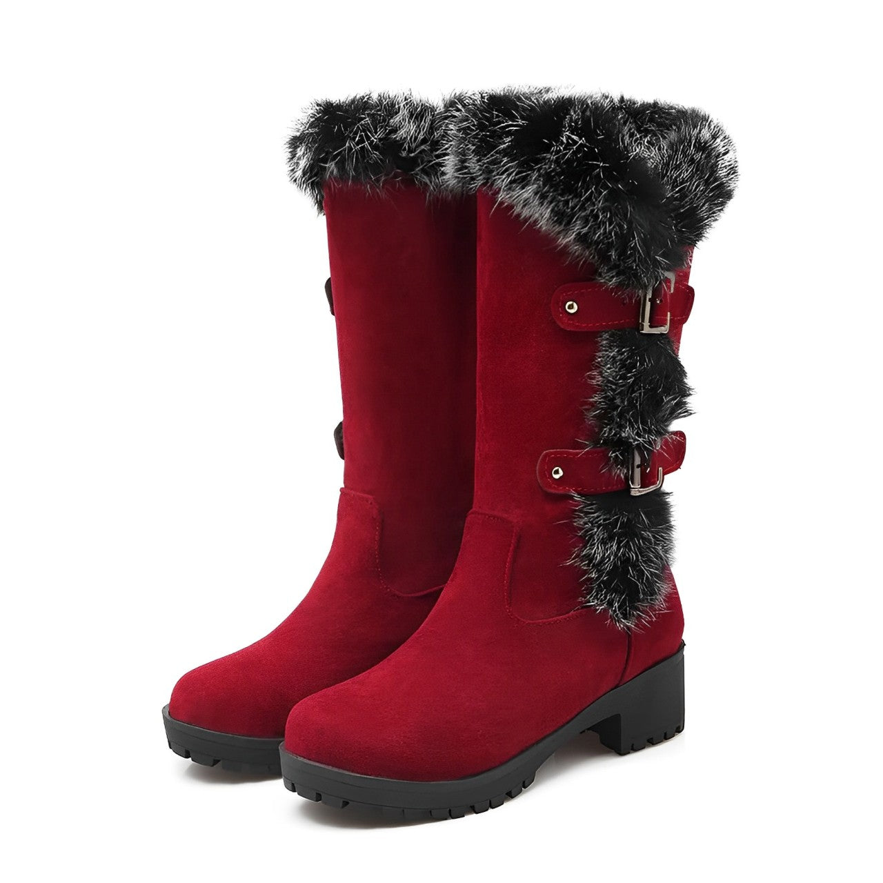 Women - Snow Boots - Elegant Suede - Stylish Winter Footwear for Comfort and Warmth