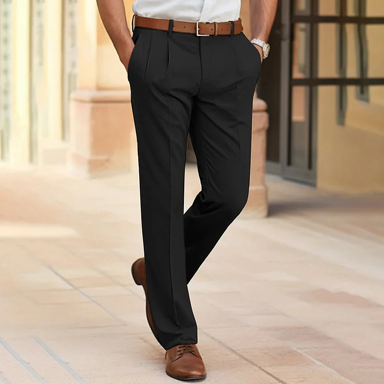 Men's casual business suit trousers with pockets