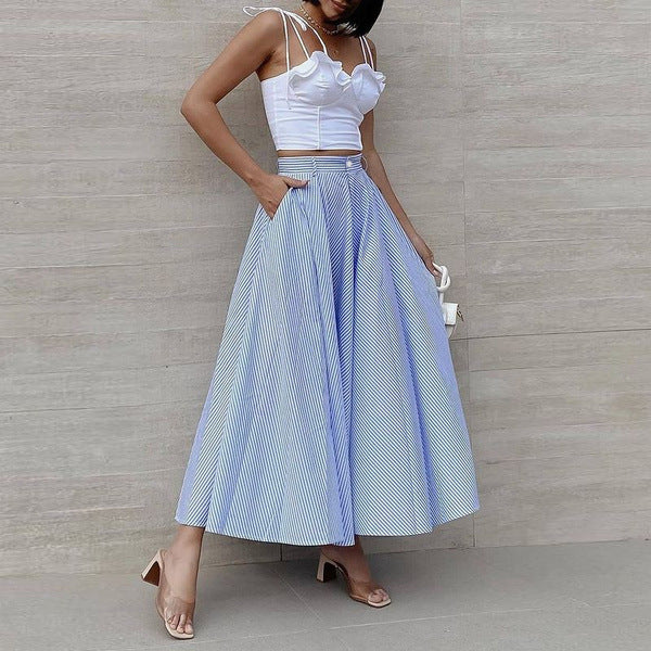 Fashion Summer Stripe Long skirts