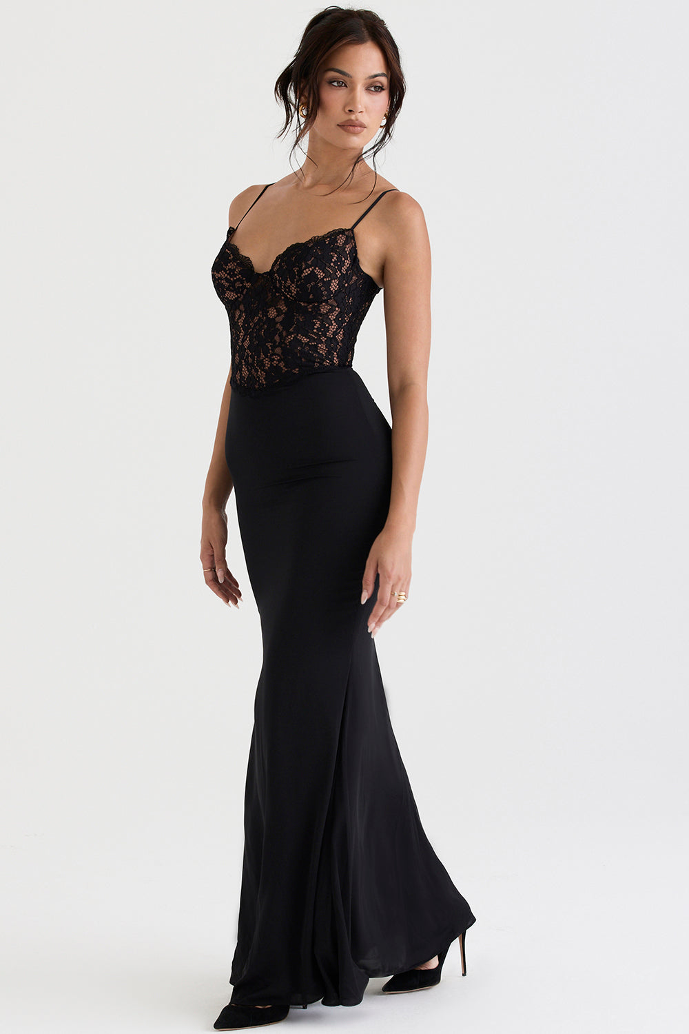 Black corset maxi dress