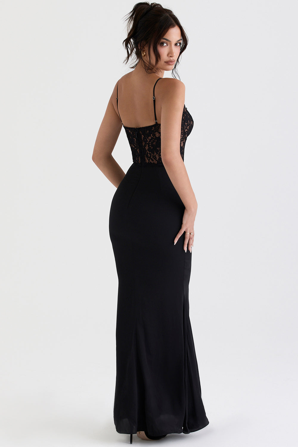 Black corset maxi dress