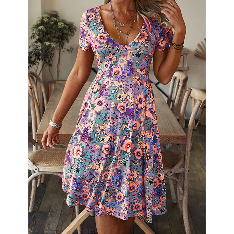 Floral Loose-fitting casual dress for women