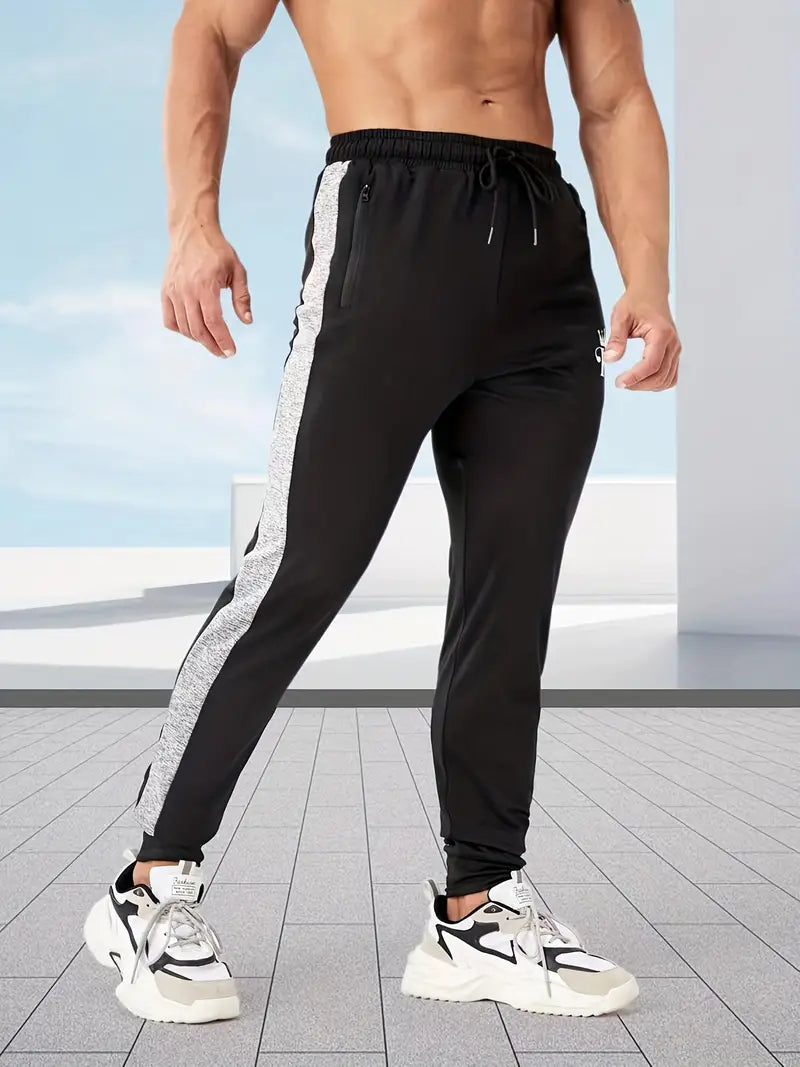 Striped Jogging Pants With High Stretch and Graphic Design With Crowned K