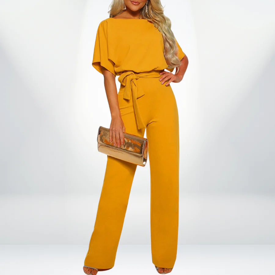 Straight jumpsuit with high waist