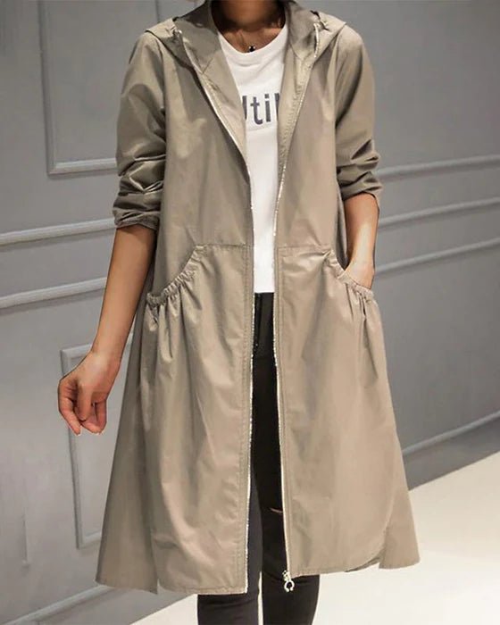 Women's Trench Coat - Stylish and Versatile - Lightweight Waterproof Outerwear